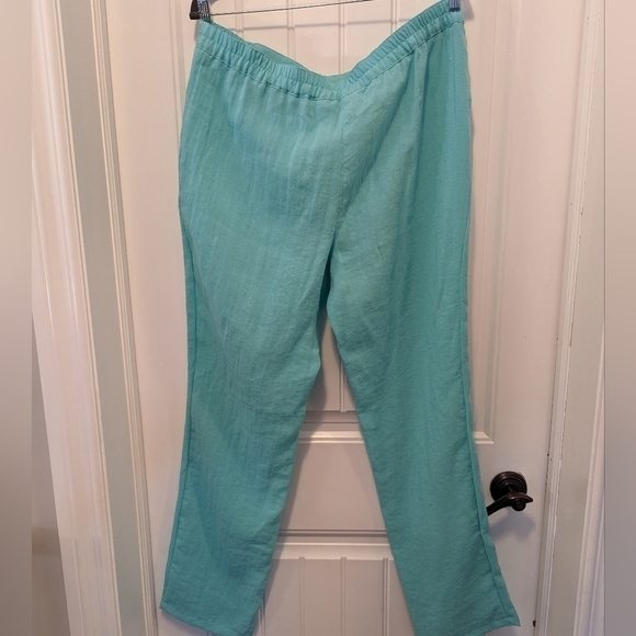 Spanner straight leg pants, lightweight, 80's pastel aqua blue Size 12 - Picture 4 of 10